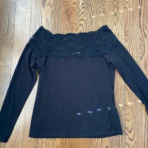 Off the shoulder black top